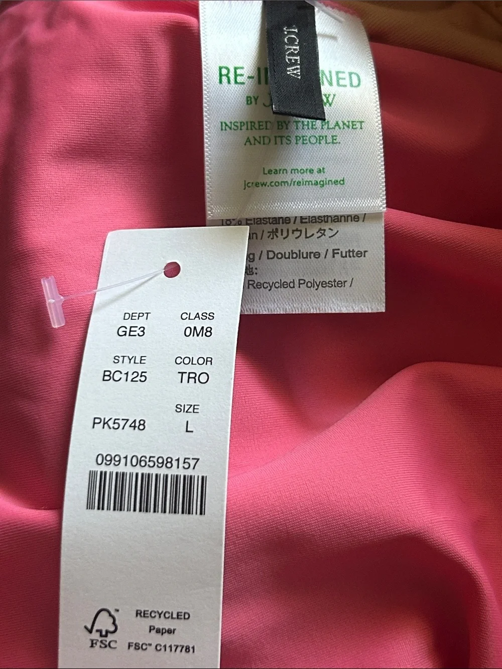 J. Crew curved waist cheeky bikini bottom sz L